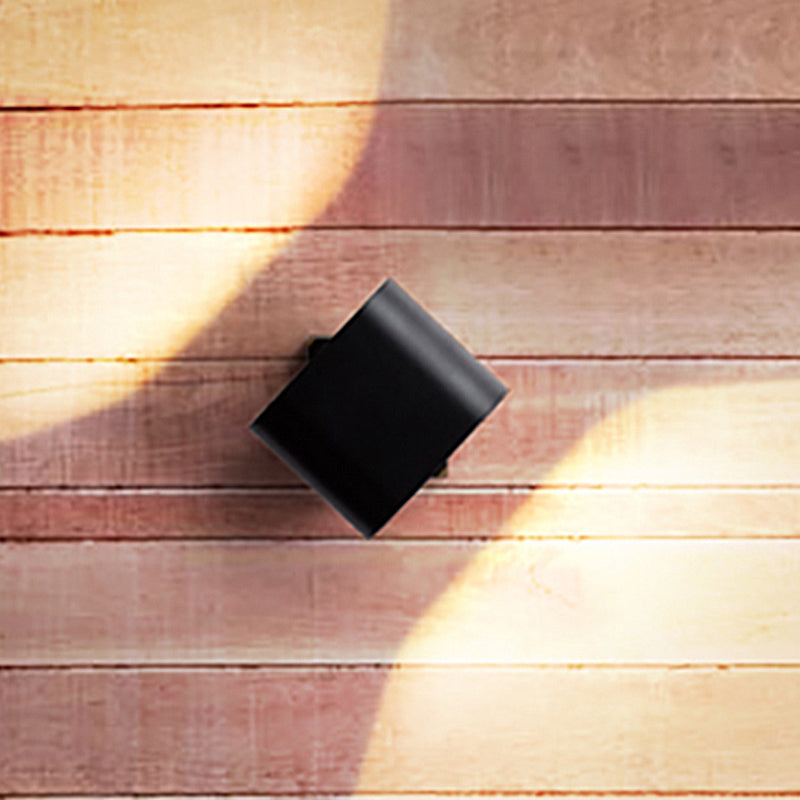 Ronde Hoeken Cube Wandlamp Eenvoudig Metaal LED Zwart/Grijs/Wit Wandlamp voor Gang
