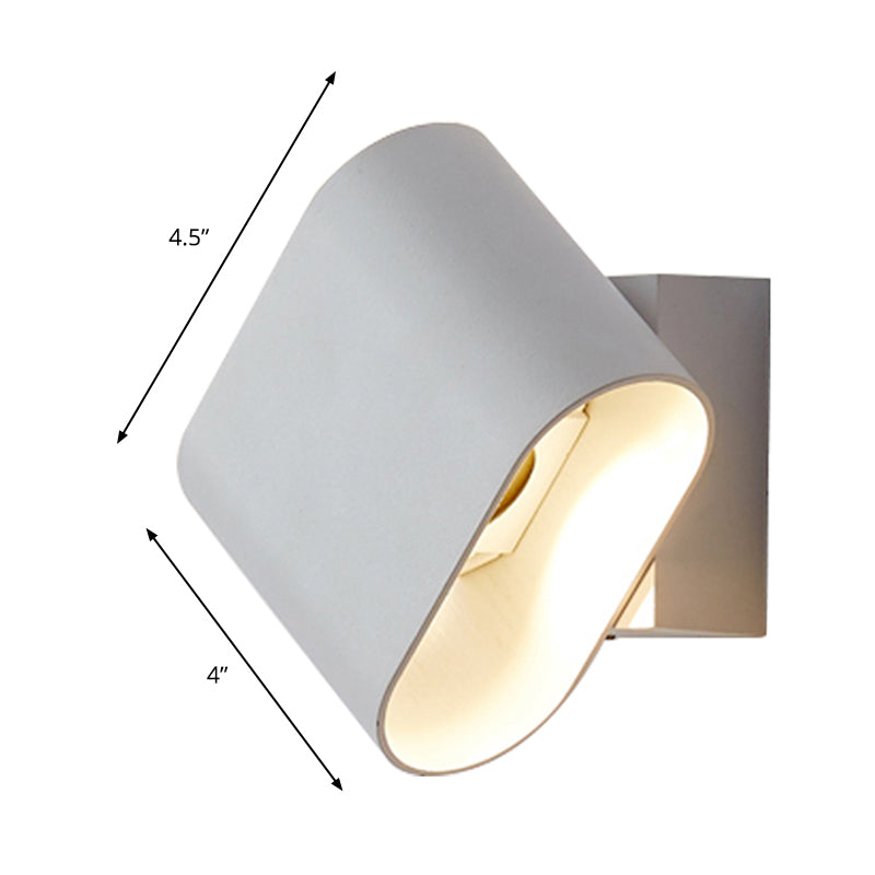 Ronde Hoeken Cube Wandlamp Eenvoudig Metaal LED Zwart/Grijs/Wit Wandlamp voor Gang