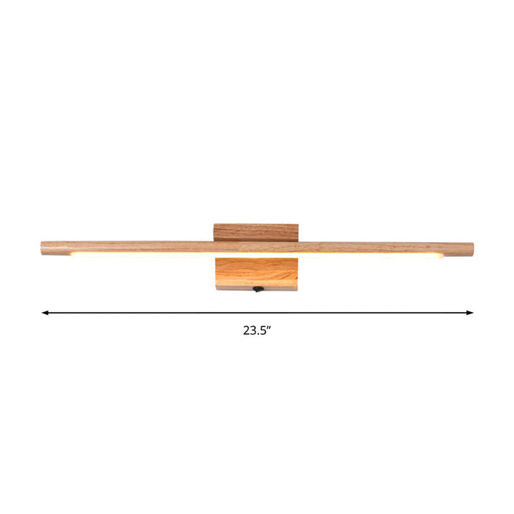Slim Wood Vanity Wandlamp Modernistische Led Beige Wandlamp in Wit/Warm Licht