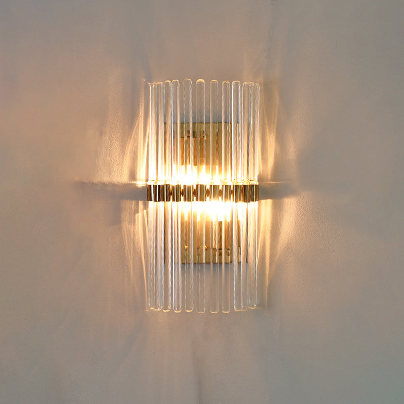 Contemporary kolom wandlamp kristal 2 koppen woonkamer wandlamp in goud