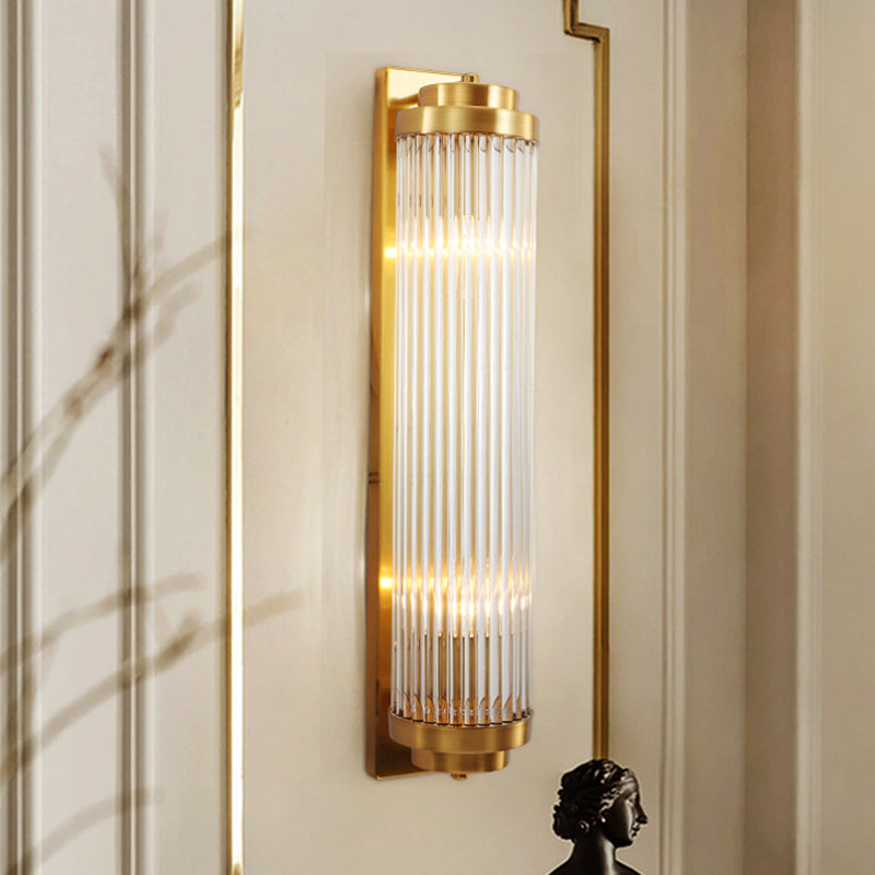Contemporary kolom wandlamp kristal 2 koppen woonkamer wandlamp in goud