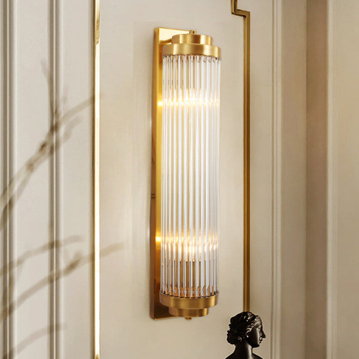 Contemporary kolom wandlamp kristal 2 koppen woonkamer wandlamp in goud