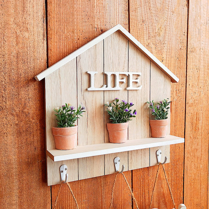 Decoratieve Wandgemonteerde Organizer met Planter en Harttekens