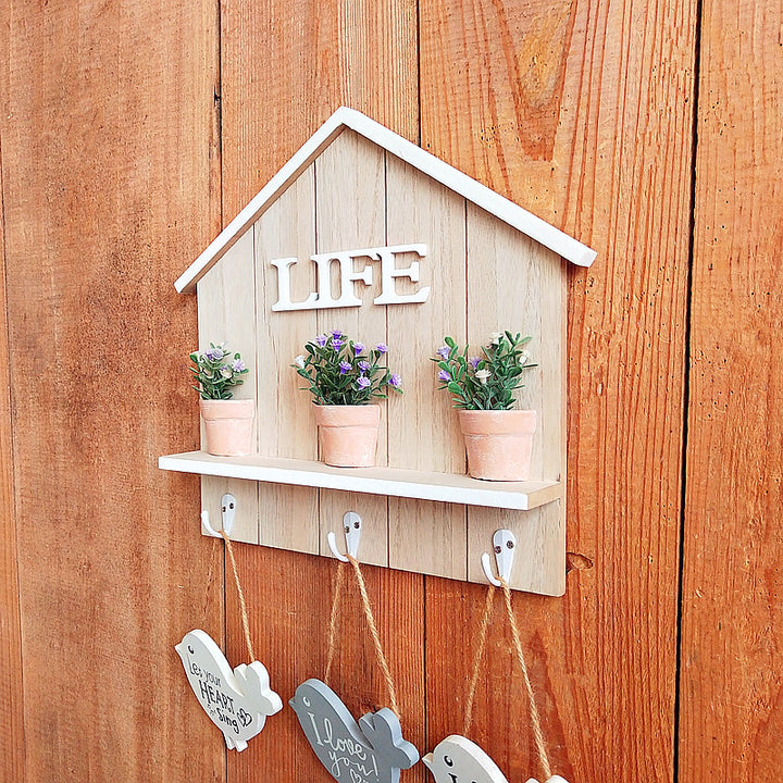 Decoratieve Wandgemonteerde Organizer met Planter en Harttekens