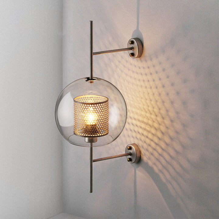 Heldere Glazen Geometrische Wandlamp Eenvoud Enkele Gloeilamp Gang Wandarmatuur