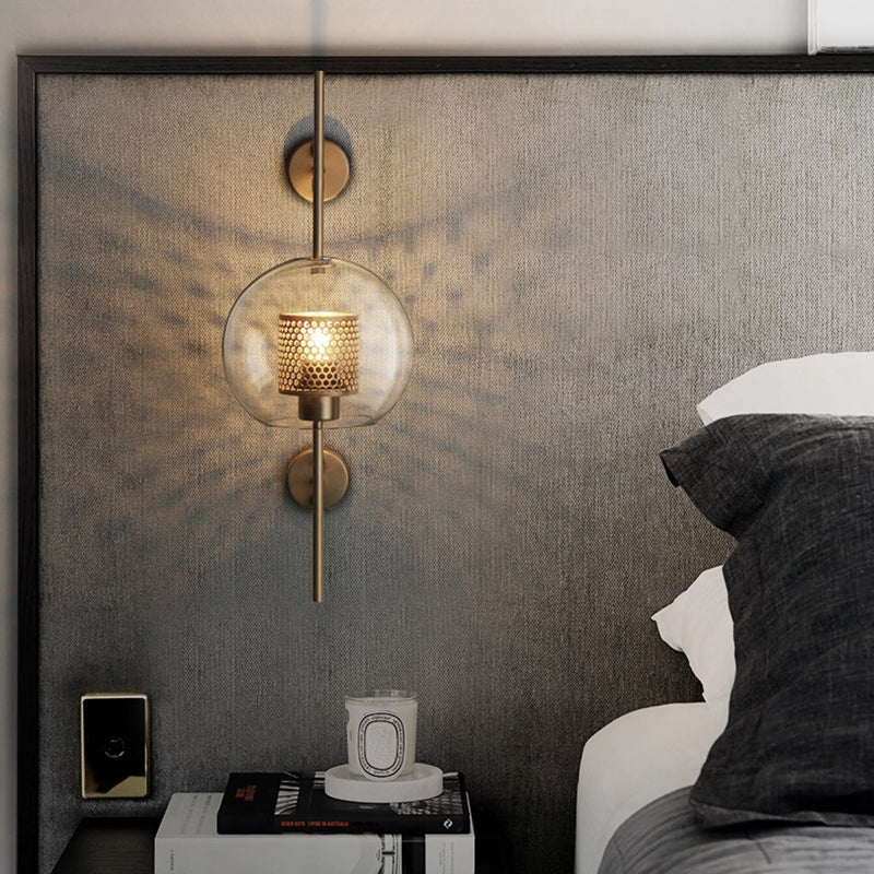 Heldere Glazen Geometrische Wandlamp Eenvoud Enkele Gloeilamp Gang Wandarmatuur