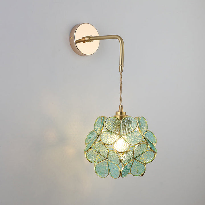 Schatten Glas Wandlamp Vintage Enkel-Glühbirne Nachttisch Wandgemonteerde Lamp in Goud