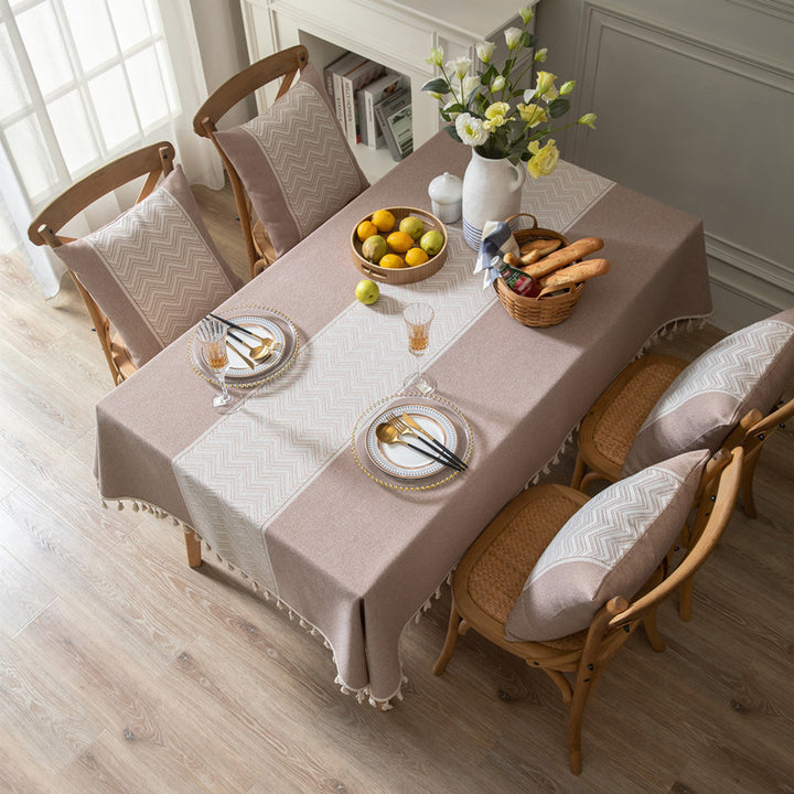 Elegante Geweven Tafelkleed met Franje Tassels