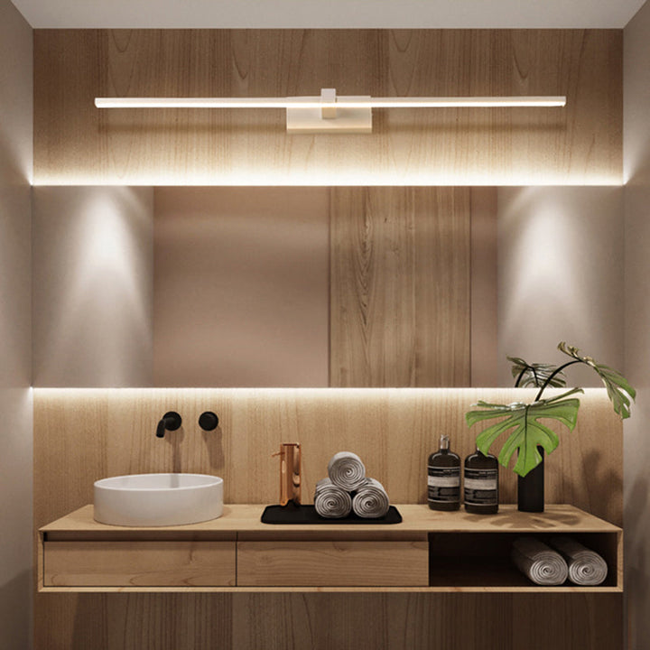 Lineaire gevormde badkamer wandlampen licht metalen minimalistische LED make-up verlichting ideeën