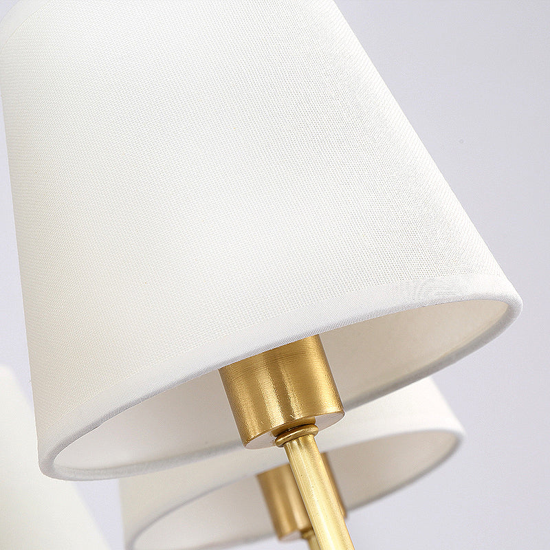 Messing kegel wandlamp retro witte stoffen kap 1/2 gloeilampen eetkamer wandlampen verlichting