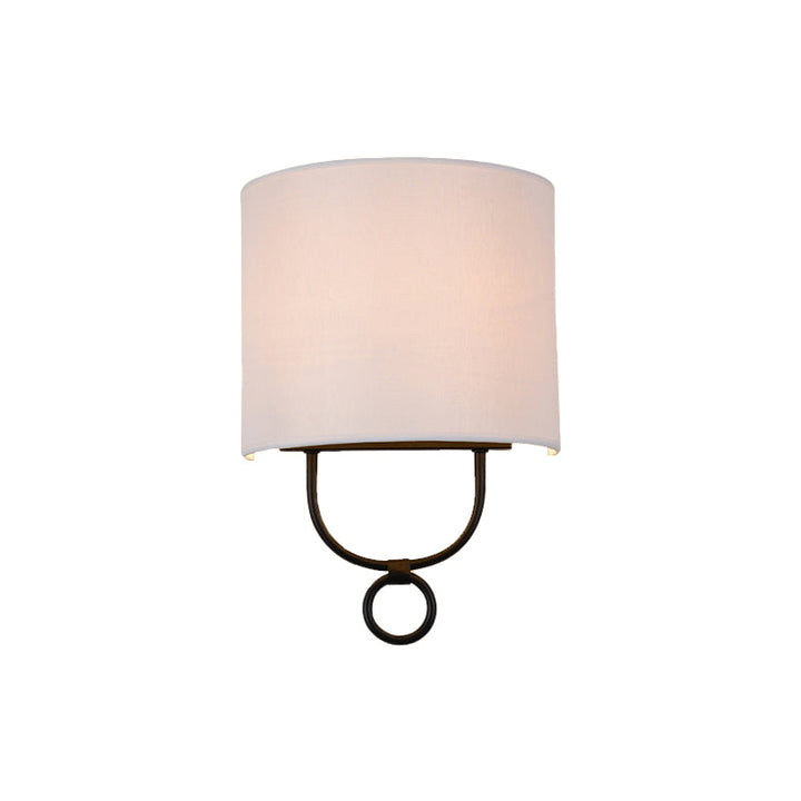 Traditionele half-cilinder wandlamp 1 hoofd witte stoffen kap wandverlichting voor slaapkamer