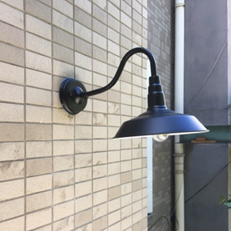 1-Pear Ganshaut Wandlamp Industriële Metaal Wandgemonteerde Armatuur met Schuurkap voor Buiten