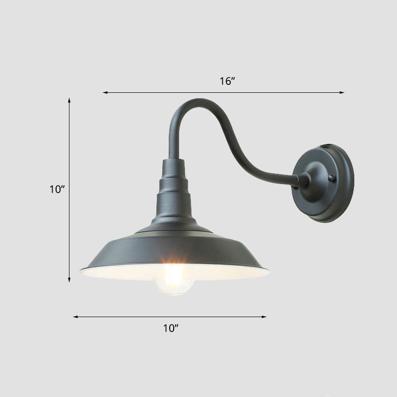1-Pear Ganshaut Wandlamp Industriële Metaal Wandgemonteerde Armatuur met Schuurkap voor Buiten