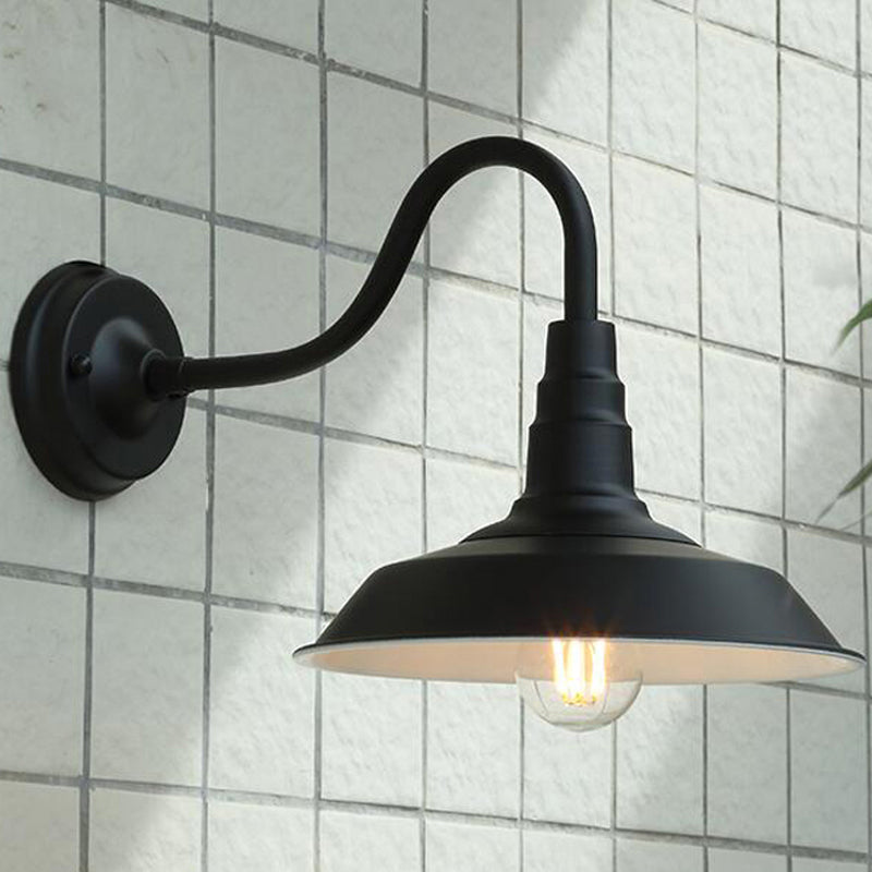 1-Pear Ganshaut Wandlamp Industriële Metaal Wandgemonteerde Armatuur met Schuurkap voor Buiten