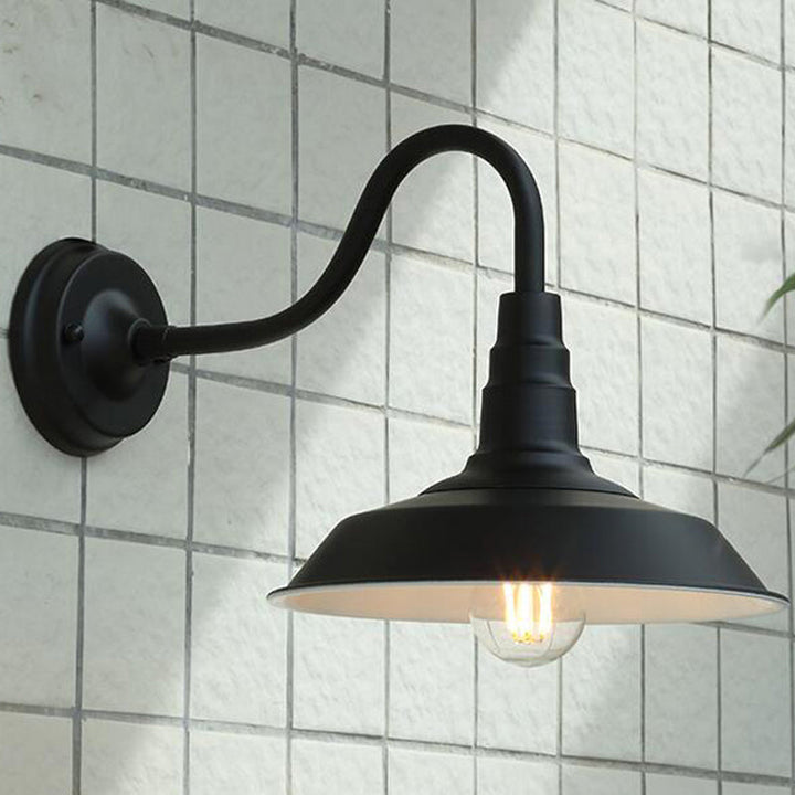 1-Pear Ganshaut Wandlamp Industriële Metaal Wandgemonteerde Armatuur met Schuurkap voor Buiten