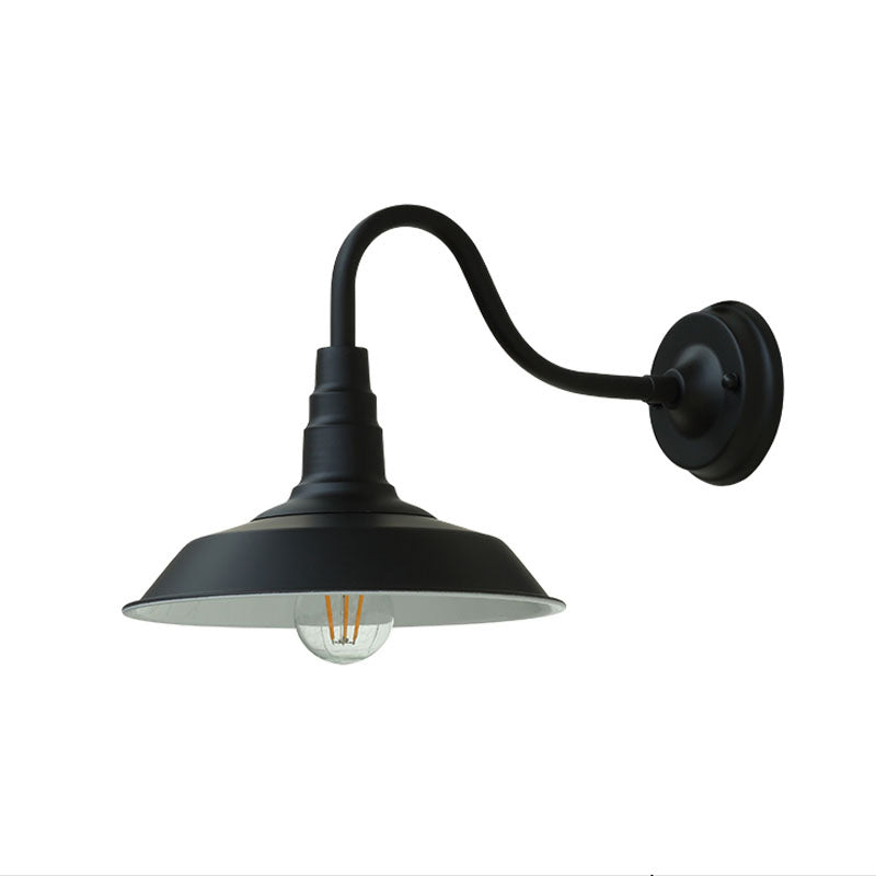 1-Pear Ganshaut Wandlamp Industriële Metaal Wandgemonteerde Armatuur met Schuurkap voor Buiten