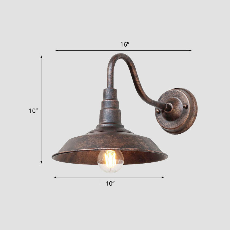 1-Pear Ganshaut Wandlamp Industriële Metaal Wandgemonteerde Armatuur met Schuurkap voor Buiten