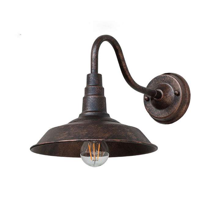 1-Pear Ganshaut Wandlamp Industriële Metaal Wandgemonteerde Armatuur met Schuurkap voor Buiten
