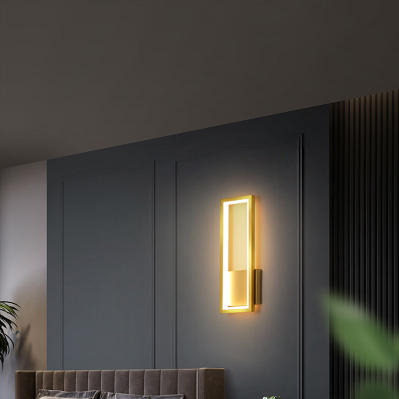 Minimalismus Rechthoek Wand Sconce Verlichting Metaal Entree LED Wandmontage Licht Fixture