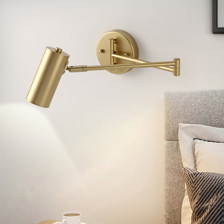 Tubular Nachtkastje Wandmontage Lezenlamp Metaal 1 Gloeilamp Postmoderne Wandlamp met uittrekbare Arm