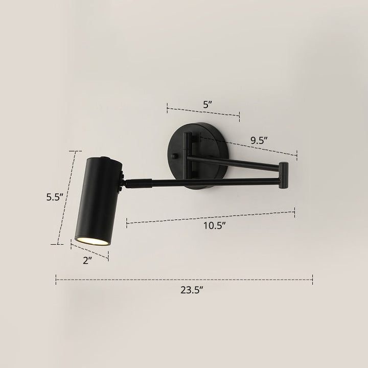 Tubular Nachtkastje Wandmontage Lezenlamp Metaal 1 Gloeilamp Postmoderne Wandlamp met uittrekbare Arm