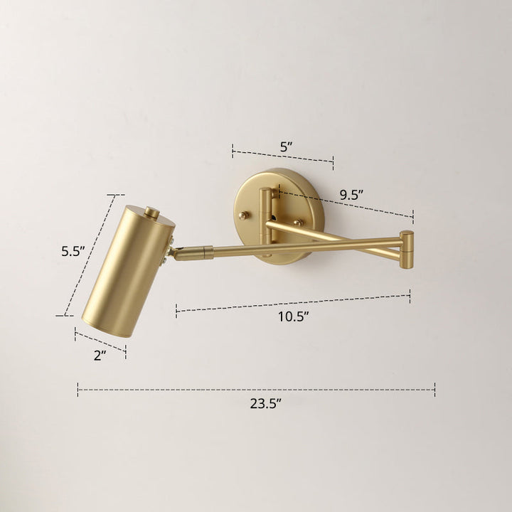 Tubular Nachtkastje Wandmontage Lezenlamp Metaal 1 Gloeilamp Postmoderne Wandlamp met uittrekbare Arm