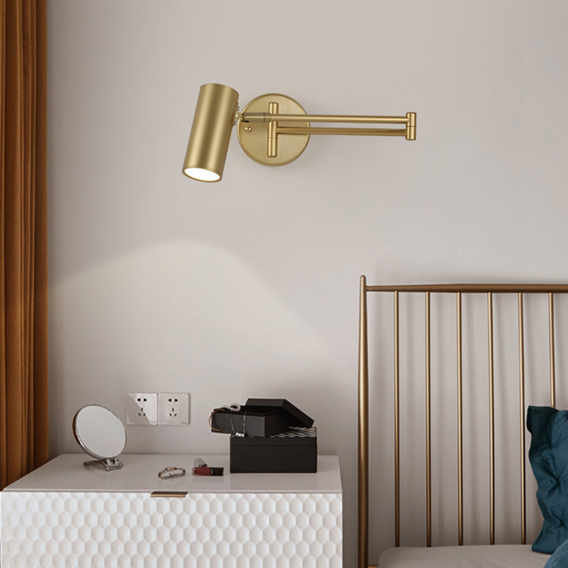 Tubular Nachtkastje Wandmontage Lezenlamp Metaal 1 Gloeilamp Postmoderne Wandlamp met uittrekbare Arm