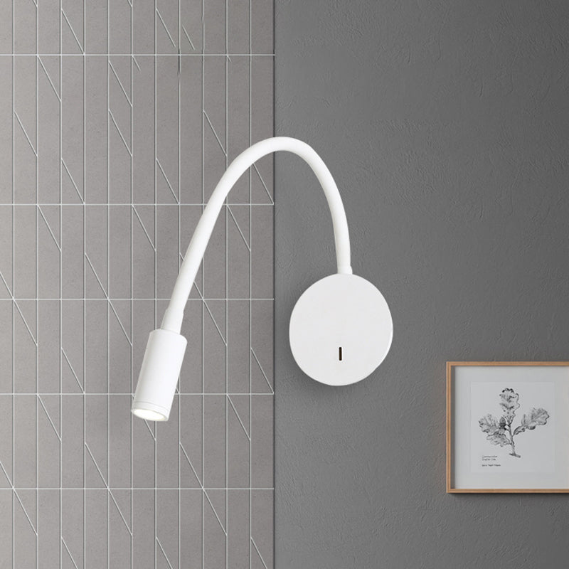 Verstelbare Cilinder Leeslamp Wandlamp Hedendaagse Silicone en Metaal LED Zwart/Wit Wandlamp