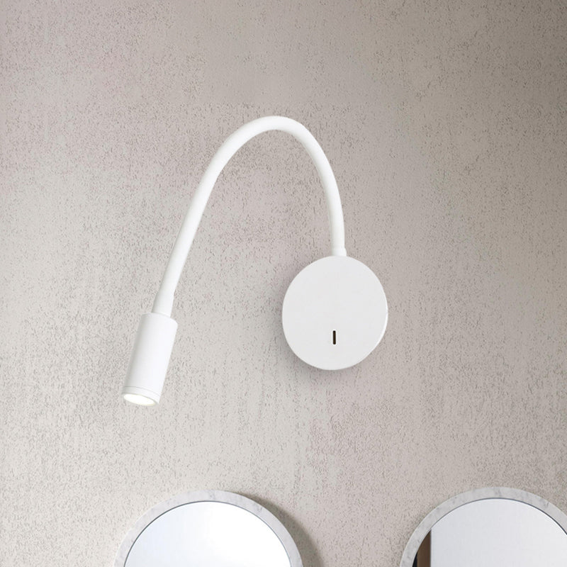Verstelbare Cilinder Leeslamp Wandlamp Hedendaagse Silicone en Metaal LED Zwart/Wit Wandlamp