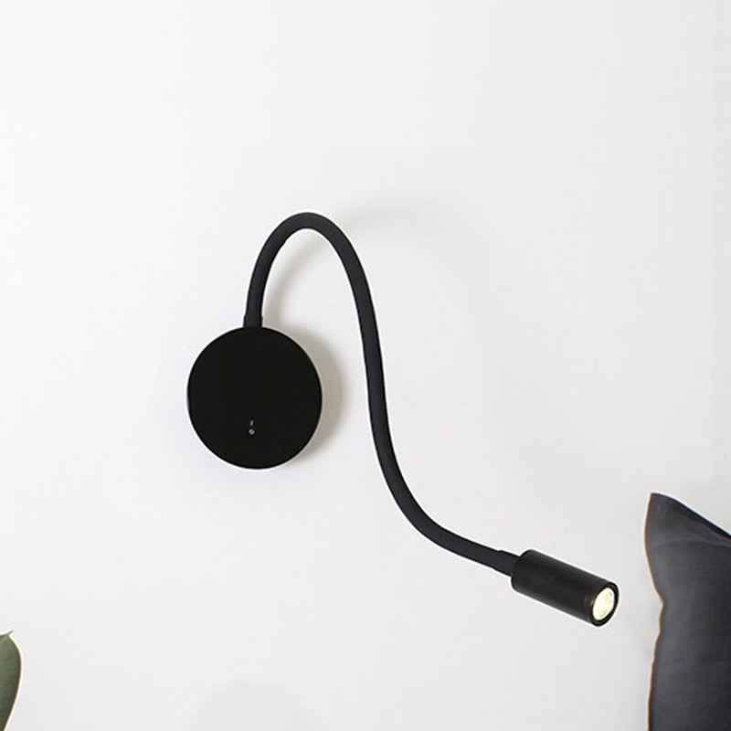 Verstelbare Cilinder Leeslamp Wandlamp Hedendaagse Silicone en Metaal LED Zwart/Wit Wandlamp
