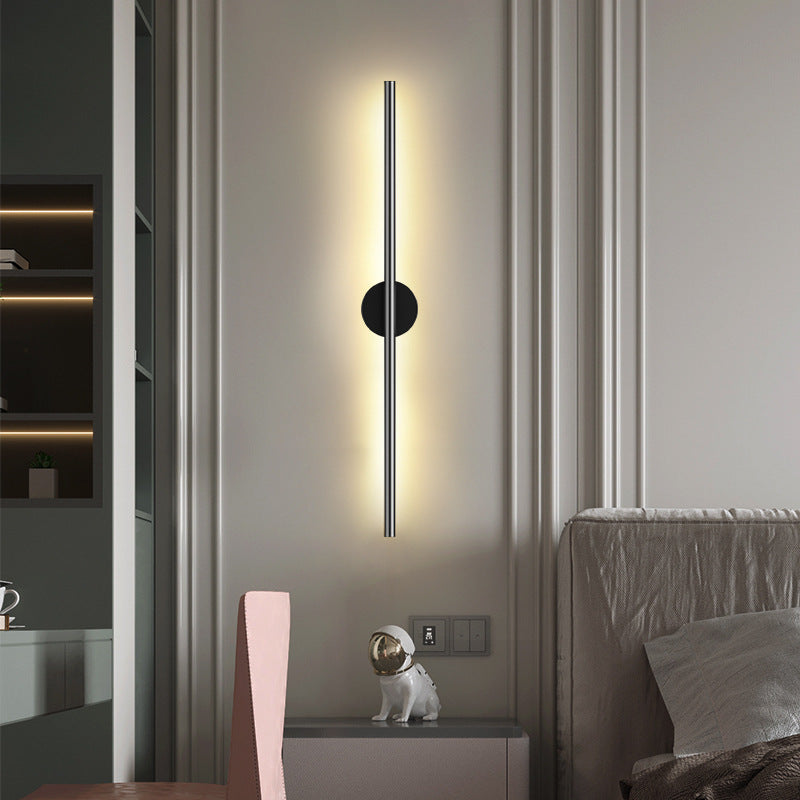 Zwarte Rod LED Wandlamp Licht Eenvoudige Stijl Metaal Wandlamp Licht voor Woonkamer