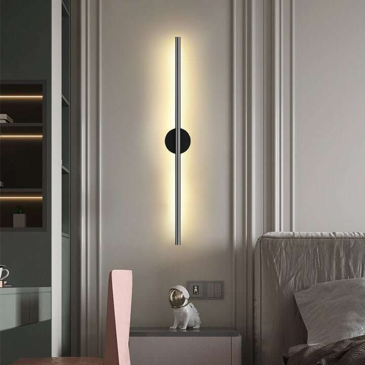 Zwarte Rod LED Wandlamp Licht Eenvoudige Stijl Metaal Wandlamp Licht voor Woonkamer