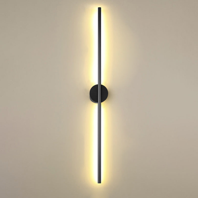 Zwarte Rod LED Wandlamp Licht Eenvoudige Stijl Metaal Wandlamp Licht voor Woonkamer