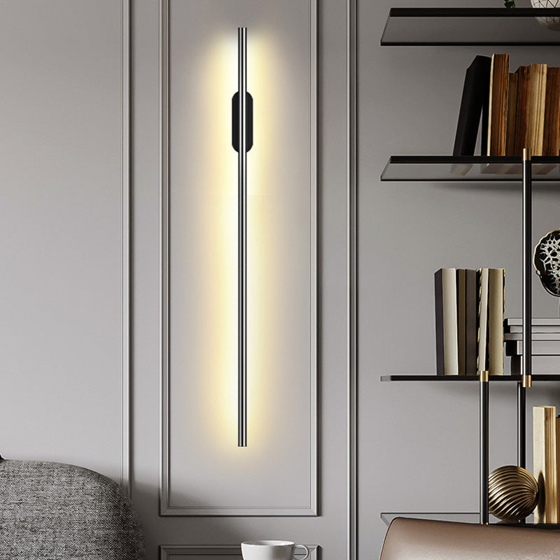 Zwarte Rod LED Wandlamp Licht Eenvoudige Stijl Metaal Wandlamp Licht voor Woonkamer