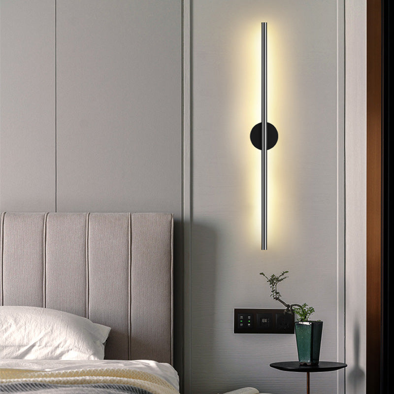 Zwarte Rod LED Wandlamp Licht Eenvoudige Stijl Metaal Wandlamp Licht voor Woonkamer