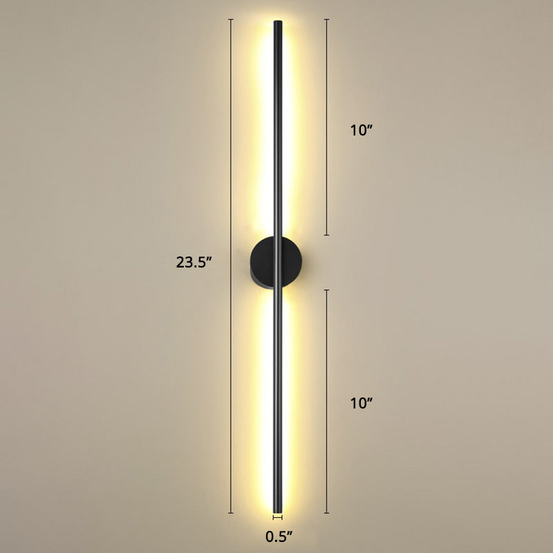 Zwarte Rod LED Wandlamp Licht Eenvoudige Stijl Metaal Wandlamp Licht voor Woonkamer