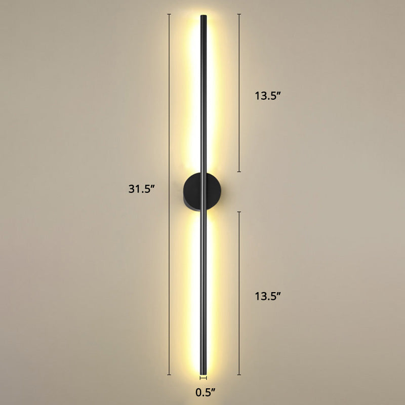Zwarte Rod LED Wandlamp Licht Eenvoudige Stijl Metaal Wandlamp Licht voor Woonkamer