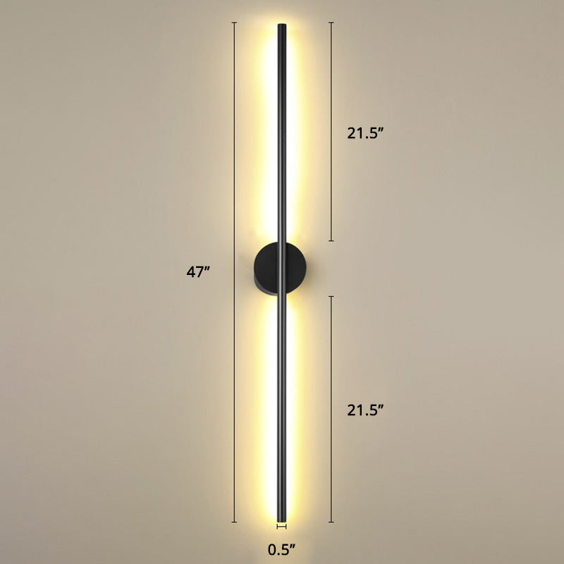 Zwarte Rod LED Wandlamp Licht Eenvoudige Stijl Metaal Wandlamp Licht voor Woonkamer