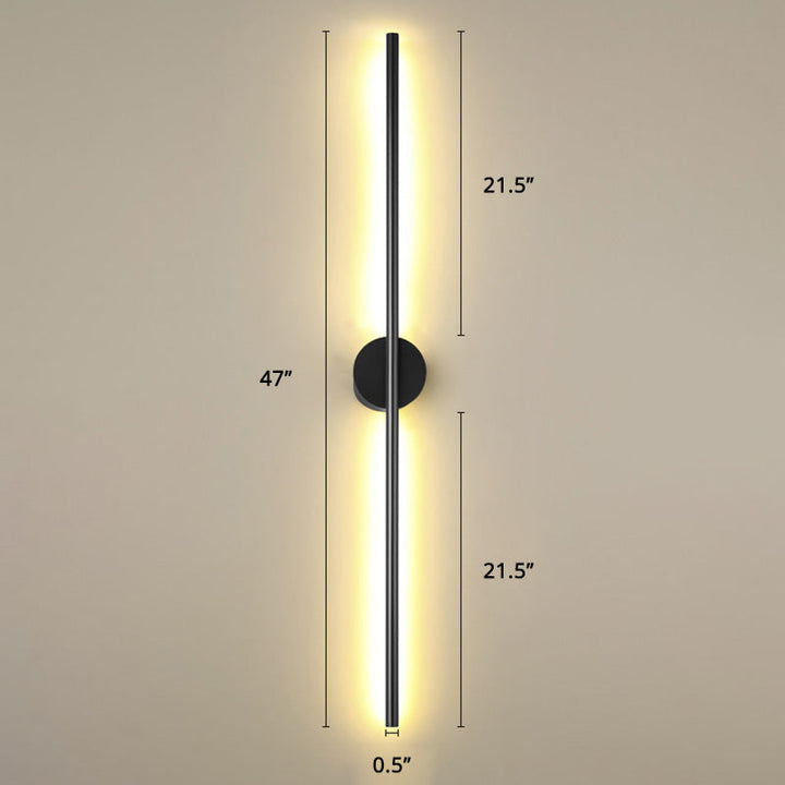 Zwarte Rod LED Wandlamp Licht Eenvoudige Stijl Metaal Wandlamp Licht voor Woonkamer