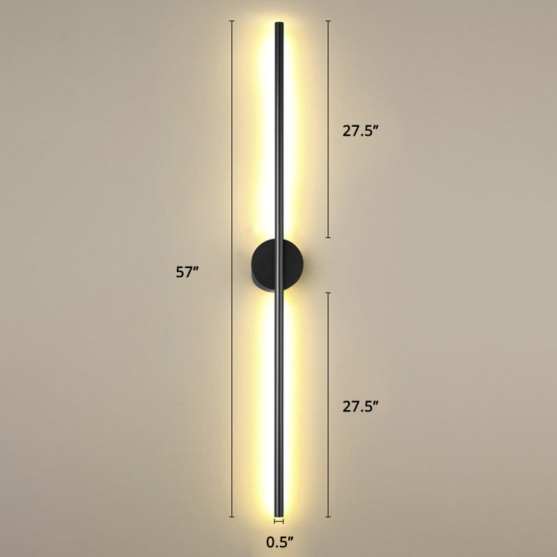 Zwarte Rod LED Wandlamp Licht Eenvoudige Stijl Metaal Wandlamp Licht voor Woonkamer