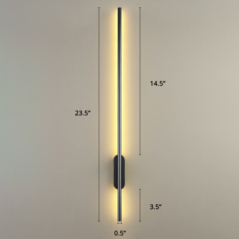 Zwarte Rod LED Wandlamp Licht Eenvoudige Stijl Metaal Wandlamp Licht voor Woonkamer