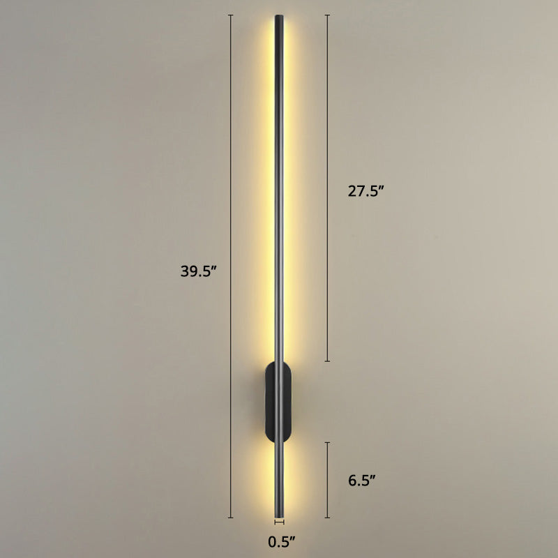 Zwarte Rod LED Wandlamp Licht Eenvoudige Stijl Metaal Wandlamp Licht voor Woonkamer