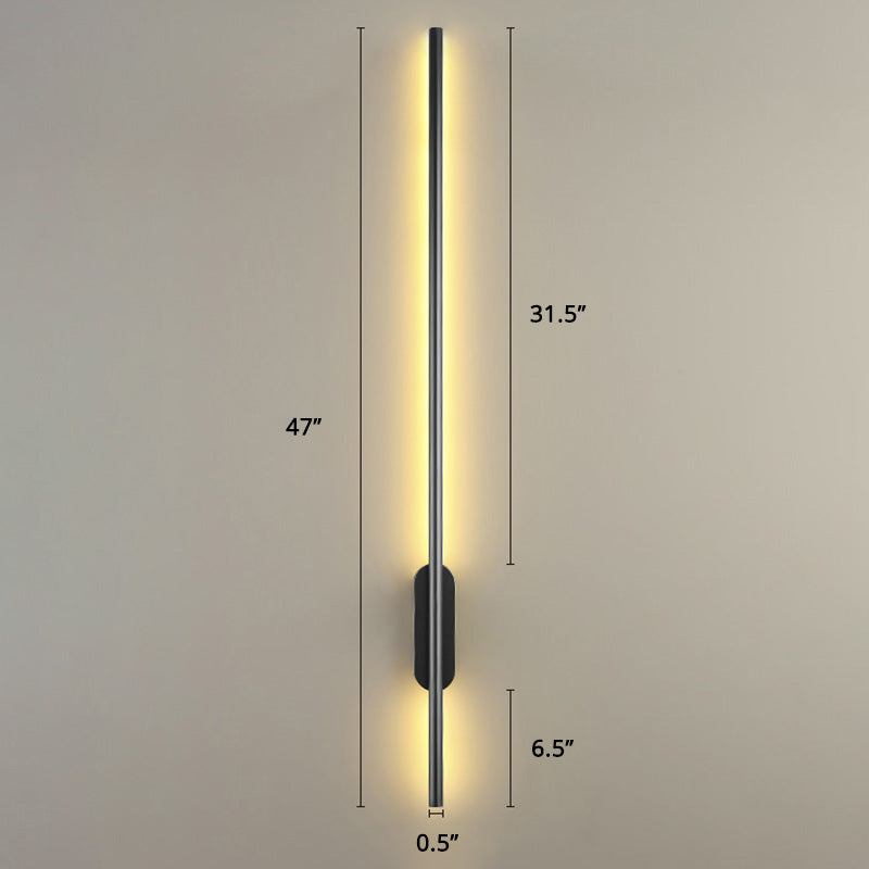 Zwarte Rod LED Wandlamp Licht Eenvoudige Stijl Metaal Wandlamp Licht voor Woonkamer