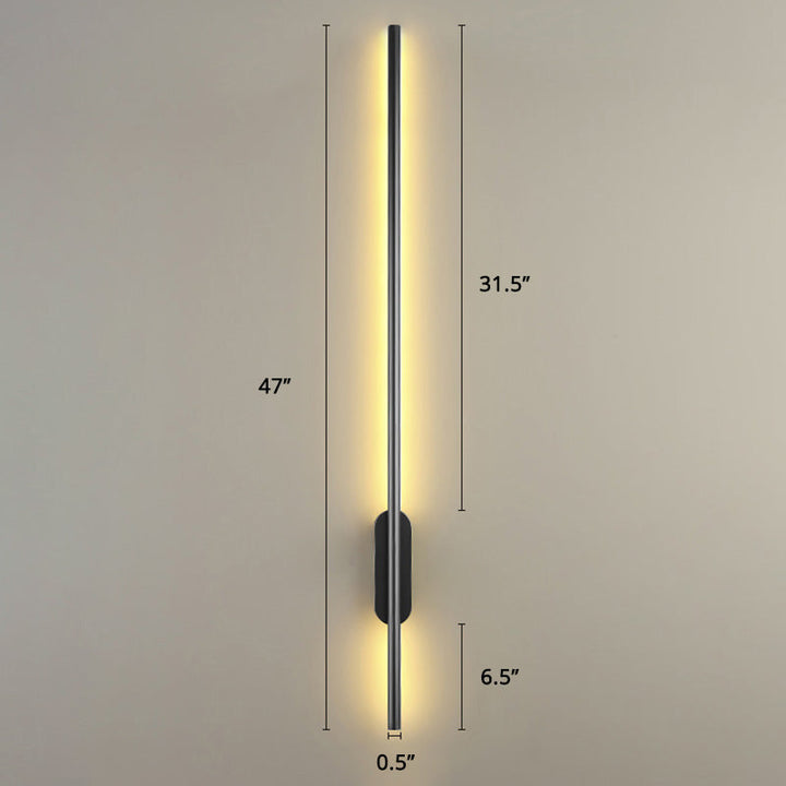 Zwarte Rod LED Wandlamp Licht Eenvoudige Stijl Metaal Wandlamp Licht voor Woonkamer