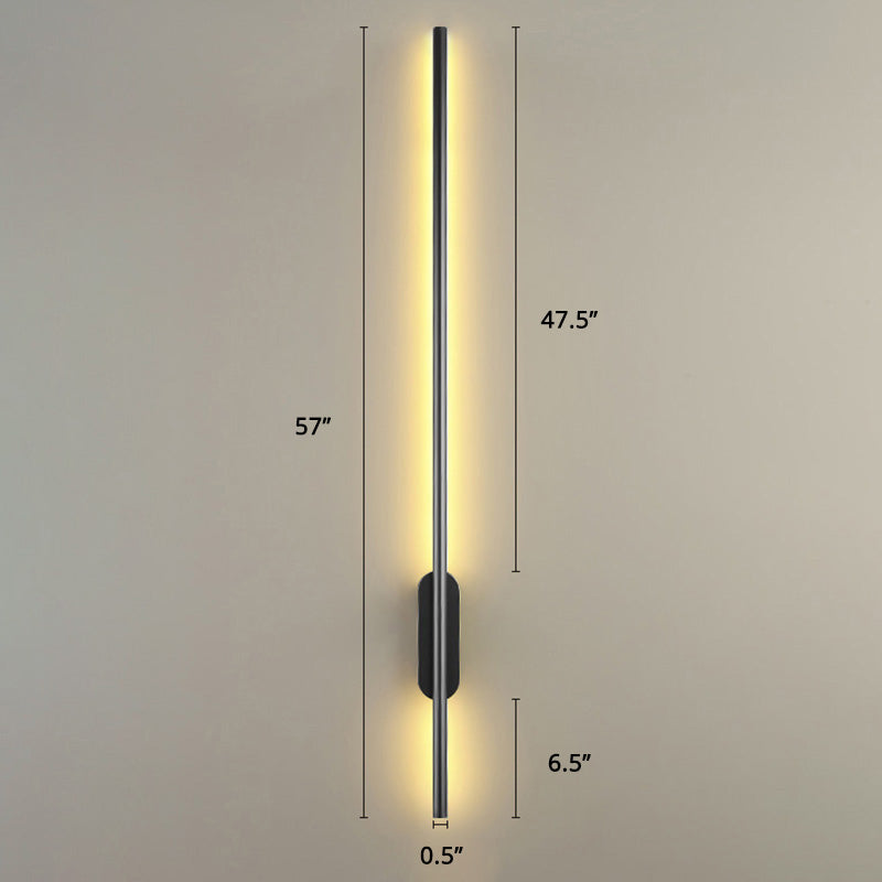 Zwarte Rod LED Wandlamp Licht Eenvoudige Stijl Metaal Wandlamp Licht voor Woonkamer