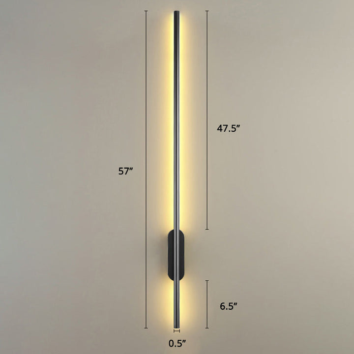 Zwarte Rod LED Wandlamp Licht Eenvoudige Stijl Metaal Wandlamp Licht voor Woonkamer