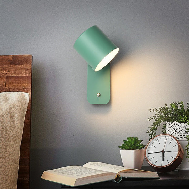 Draaibare Cilinder Lezen Lamp Nordic Metaal E27 Wandlamp met Aan/Uit Knop