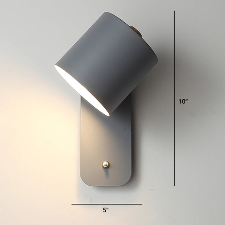 Draaibare Cilinder Lezen Lamp Nordic Metaal E27 Wandlamp met Aan/Uit Knop