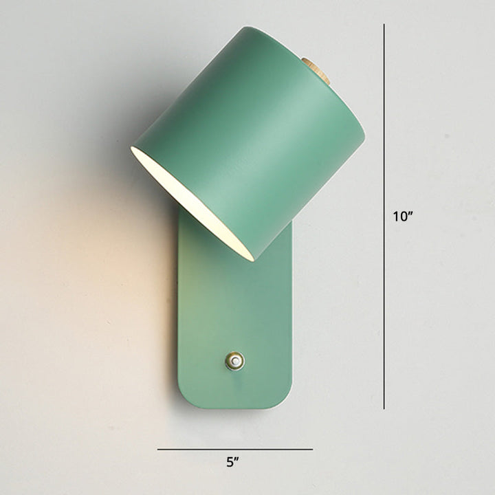 Draaibare Cilinder Lezen Lamp Nordic Metaal E27 Wandlamp met Aan/Uit Knop