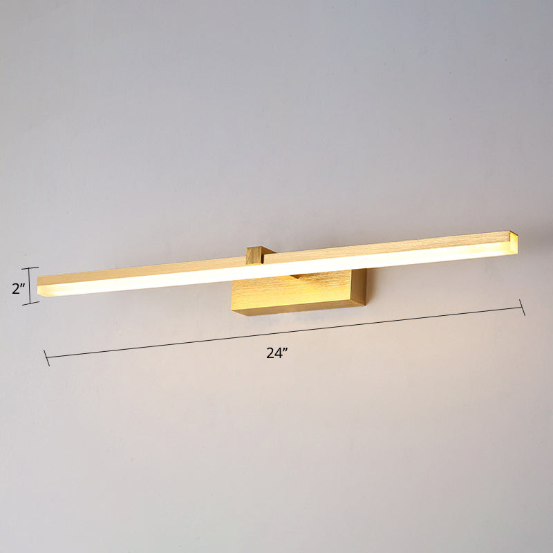 Gouden Stift-vormige Badverlichting Eenvoudigheid Metaal LED Wastafelverlichting voor Badkamer